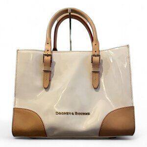 Dooney & Bourke Ivory Patent Leather Adjustable Tote Bag